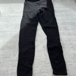 Alo Yoga black leggings with mesh inserts